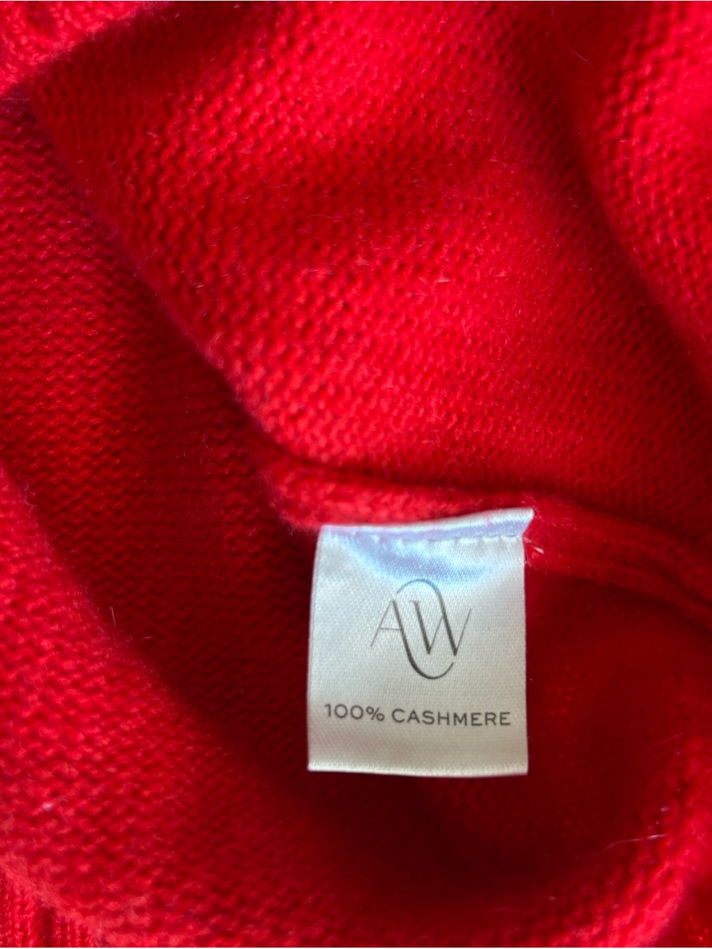 Alice Walk Bright Red V Neck 100% Cashmere Sweater Women’s Size S Euc Holiday — image 6 of 7